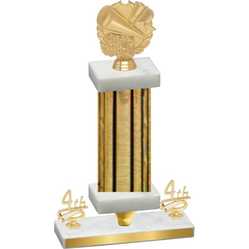 Premium Single Gold Glacier Fourth Place Cheerleading Trophy