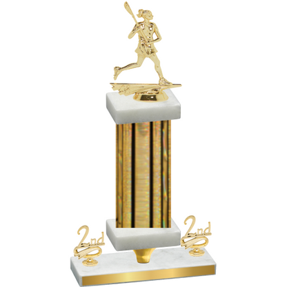 Premium Single Gold Glacier Second Place Lacrosse Trophy
