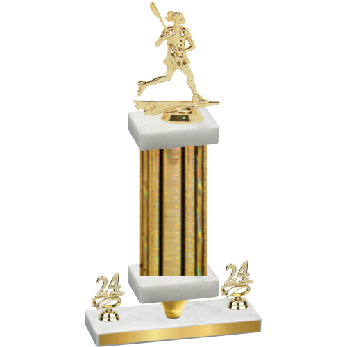 Premium Single Gold Glacier Year Lacrosse Trophy