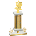 Premium Single Gold Glacier Fourth Place Pickleball Trophy