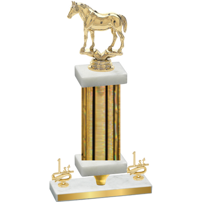 Premium Single Gold Glacier First Place Horses Trophy