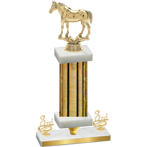 Premium Single Gold Glacier Third Place Horses Trophy