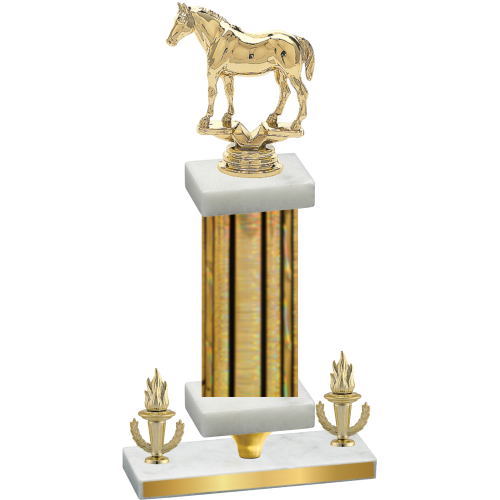 Premium Single Gold Glacier Victory Horses Trophy
