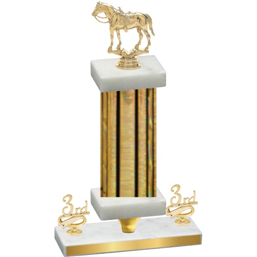 Premium Single Gold Glacier Third Place Horses Trophy