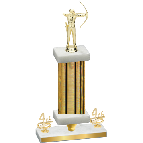Premium Single Gold Glacier Fourth Place Archery Trophy