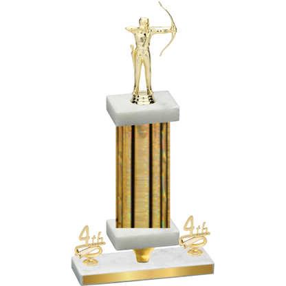 Premium Single Gold Glacier Fourth Place Archery Trophy