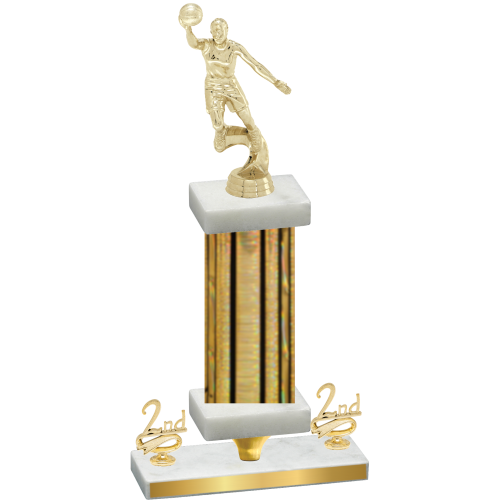 Premium Single Gold Glacier Second Place Basketball Trophy