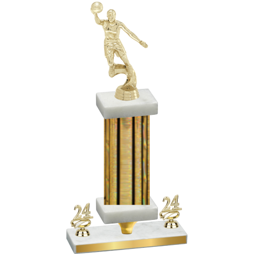 Premium Single Gold Glacier Year Basketball Trophy