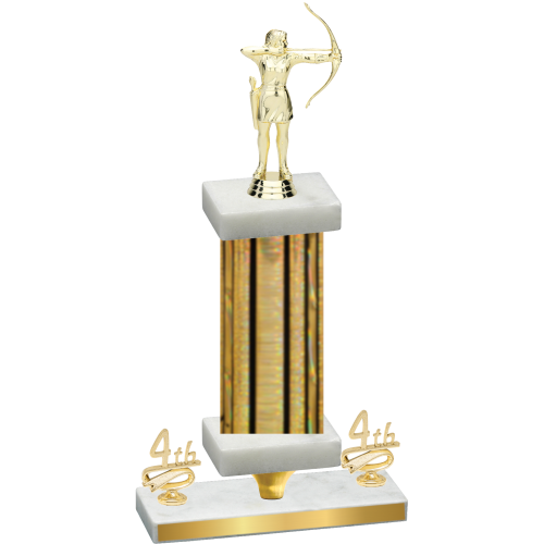 Premium Single Gold Glacier Fourth Place Archery Trophy