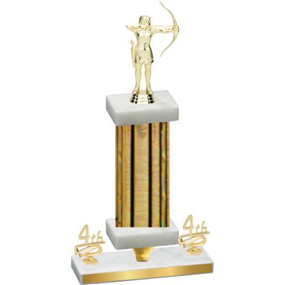 Premium Single Gold Glacier Fourth Place Archery Trophy