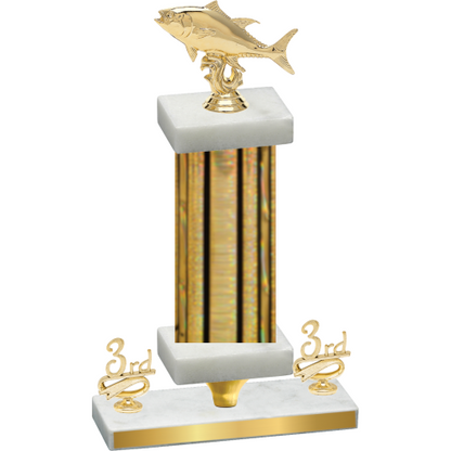 Premium Single Gold Glacier Third Place Fishing Trophy