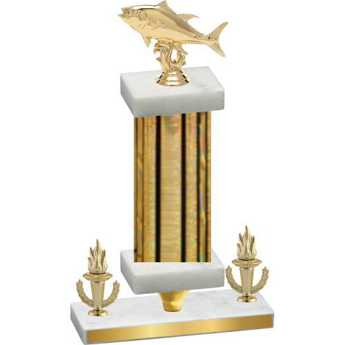 Premium Single Gold Glacier Victory Fishing Trophy