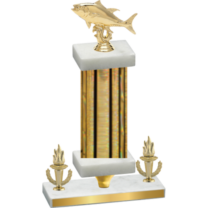 Premium Single Gold Glacier Victory Fishing Trophy