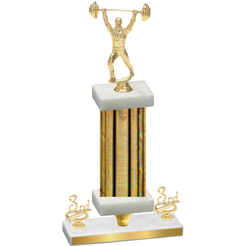 Premium Single Gold Glacier Third Place Weights Trophy