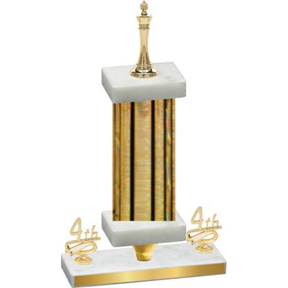 Premium Single Gold Glacier Fourth Place Chess Trophy