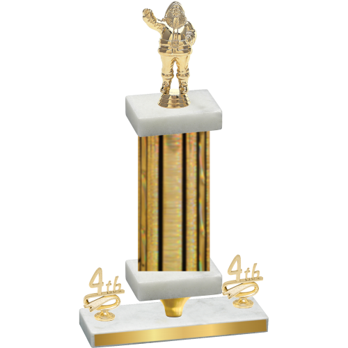 Premium Single Gold Glacier Fourth Place Holiday Trophy