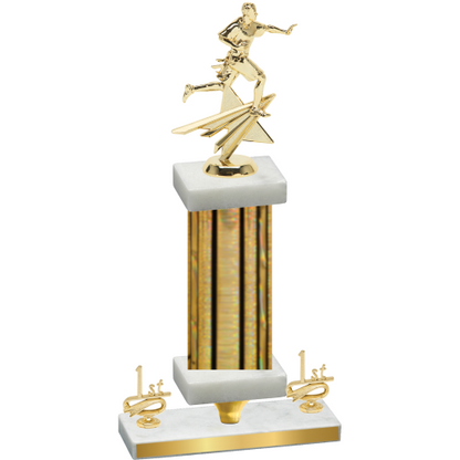 Premium Single Gold Glacier First Place Flag Football Trophy