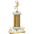 Premium Single Gold Glacier Second Place Majorette Trophy