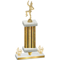 Premium Single Gold Glacier Fourth Place Majorette Trophy