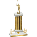 Premium Single Gold Glacier Second Place Golf Trophy