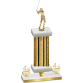 Premium Single Gold Glacier Fourth Place Golf Trophy
