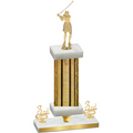 Premium Single Gold Glacier Third Place Golf Trophy
