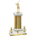 Premium Single Gold Glacier Victory Golf Trophy