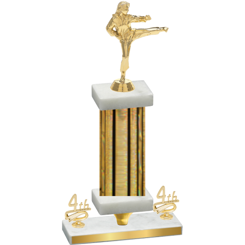 Premium Single Gold Glacier Fourth Place Karate Trophy
