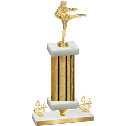Premium Single Gold Glacier Fourth Place Karate Trophy