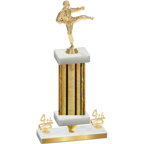 Premium Single Gold Glacier Fourth Place Karate Trophy
