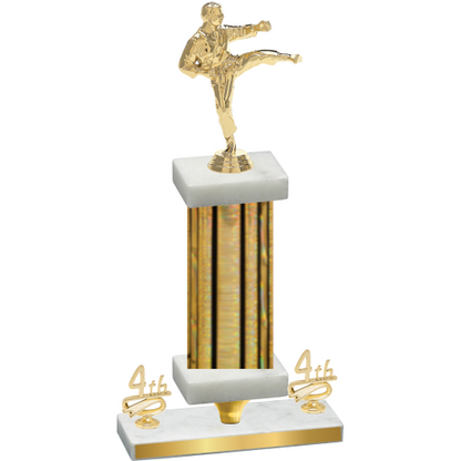 Premium Single Gold Glacier Fourth Place Karate Trophy
