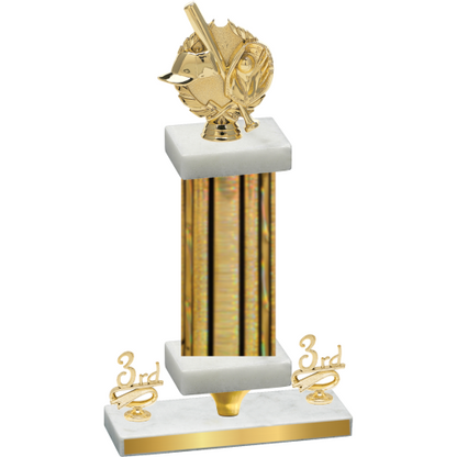 Premium Single Gold Glacier Third Place Baseball Trophy
