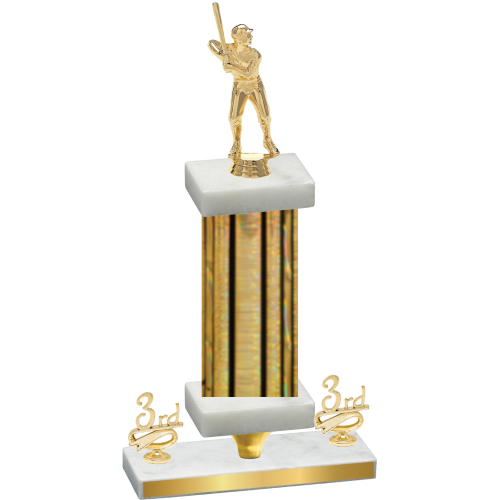 Premium Single Gold Glacier Third Place Baseball Trophy