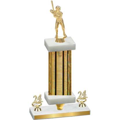 Premium Single Gold Glacier Year Baseball Trophy