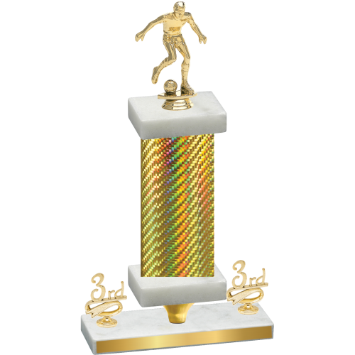 Premium Single Gold Carbon Fiber Third Place Soccer Trophy