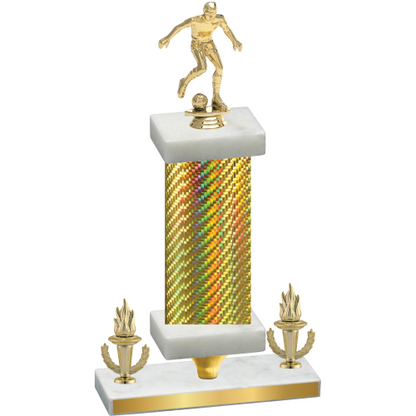 Premium Single Gold Carbon Fiber Victory Soccer Trophy
