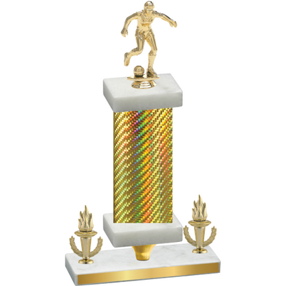 Premium Single Gold Carbon Fiber Victory Soccer Trophy