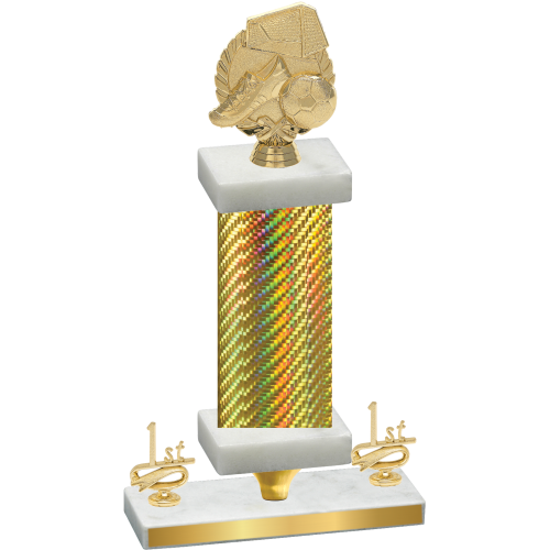 Premium Single Gold Carbon Fiber First Place Soccer Trophy
