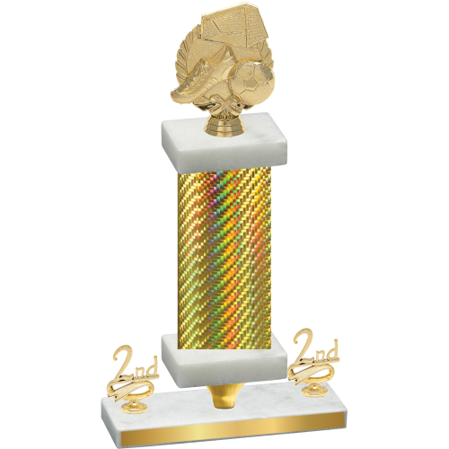 Premium Single Gold Carbon Fiber Second Place Soccer Trophy
