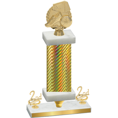 Premium Single Gold Carbon Fiber Second Place Soccer Trophy