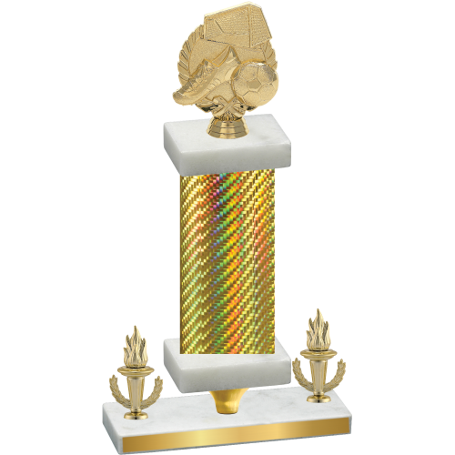 Premium Single Gold Carbon Fiber Victory Soccer Trophy