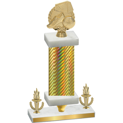 Premium Single Gold Carbon Fiber Victory Soccer Trophy