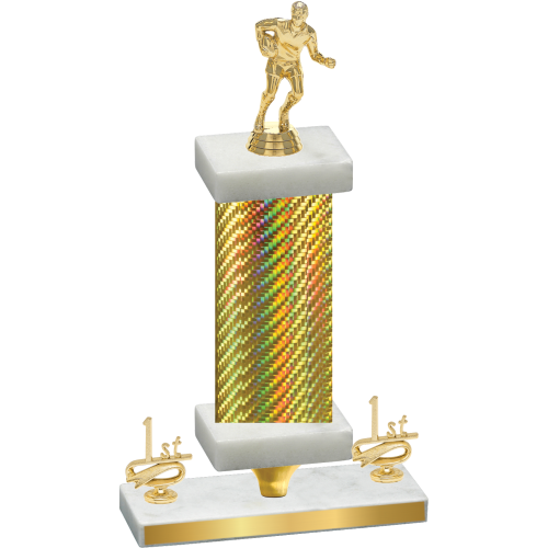 Premium Single Gold Carbon Fiber First Place Rugby Trophy