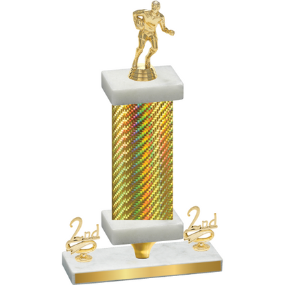 Premium Single Gold Carbon Fiber Second Place Rugby Trophy