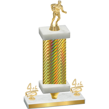 Premium Single Gold Carbon Fiber Fourth Place Rugby Trophy