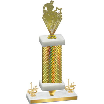 Premium Single Gold Carbon Fiber First Place Rugby Trophy