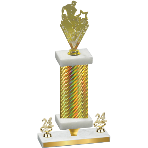 Premium Single Gold Carbon Fiber Year Rugby Trophy