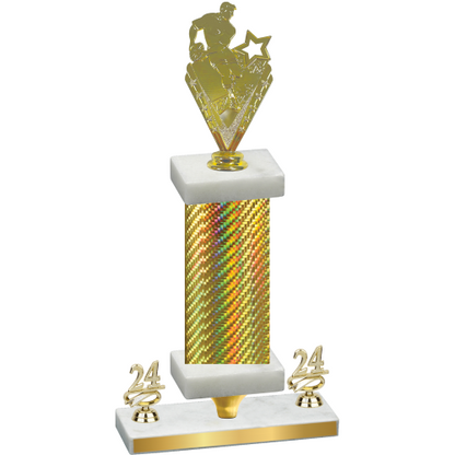 Premium Single Gold Carbon Fiber Year Rugby Trophy