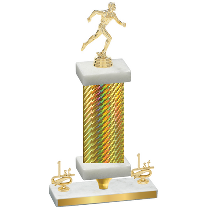 Premium Single Gold Carbon Fiber First Place Running Trophy