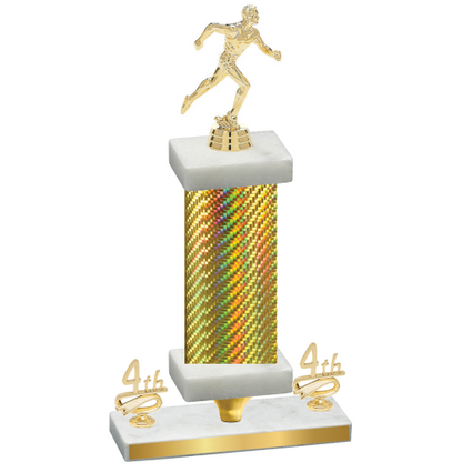 Premium Single Gold Carbon Fiber Fourth Place Running Trophy